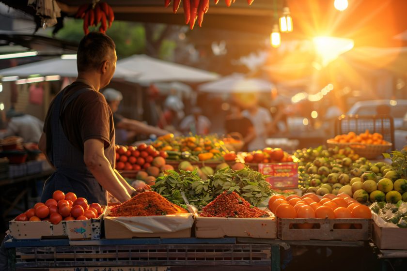 beautiful-street-market-sunset